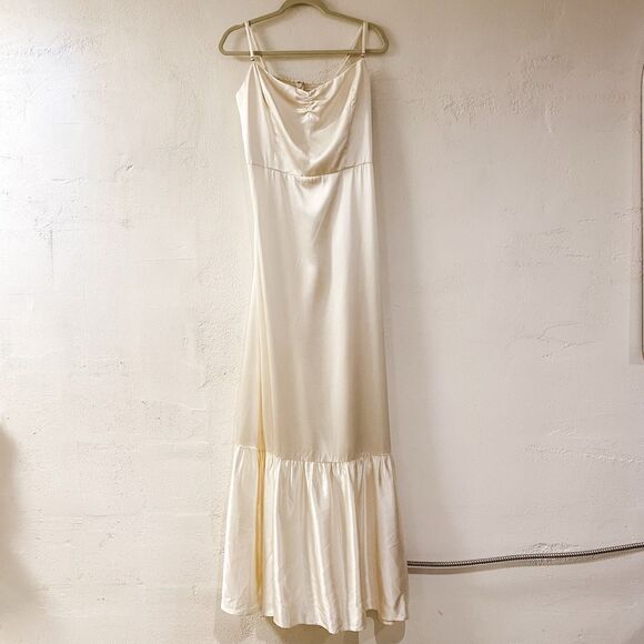 Reformation Venetia Silk Wedding Dress in Ivory Size 12 NEW - Picture 1 of 10